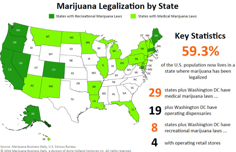 Marijuana Legalization by State infographic